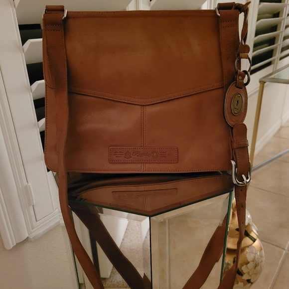 Authentic FOSSIL  Leather Double sided crossbody bag - Picture 5 of 13
